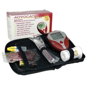 Advocate Redi-Code+ Speaking Glucose Meter Kit | 1 Meter + 60 Strips + 110 Lancets + 1 Lancing Device + 1 Solution