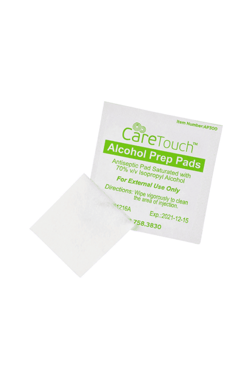 caretouch alcohol prep pads indiviually wrapped