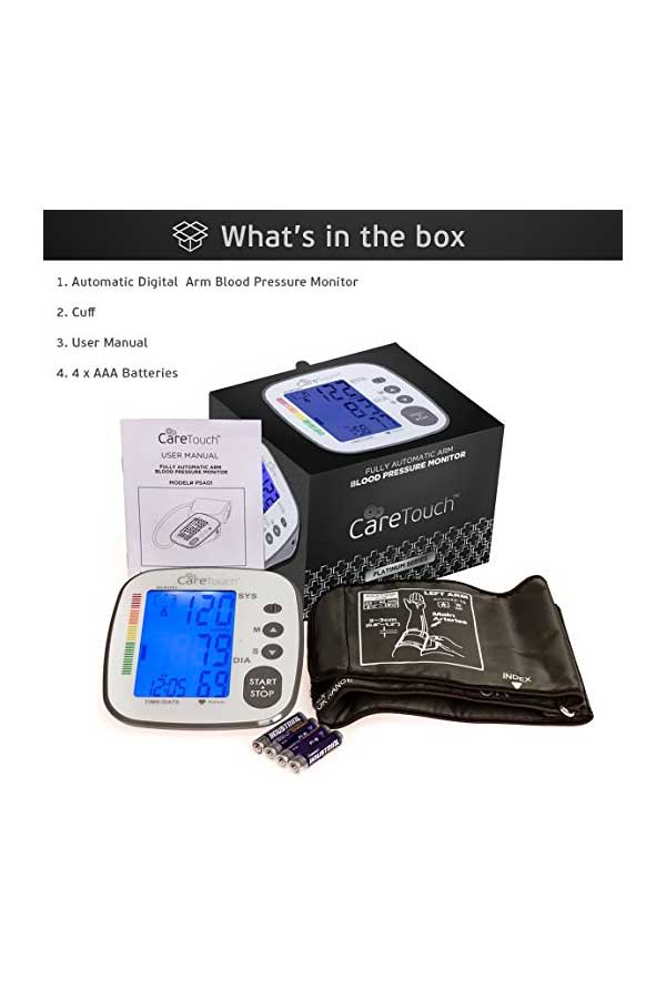CARETOUCH-FULLY-AUTOMATIC-ARM-BLOOD-PRESSURE-MONITOR-PLATINUM-SERIES-PACKAGE-CONTENT