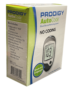 prodigy autocode glucsoe meter kit content