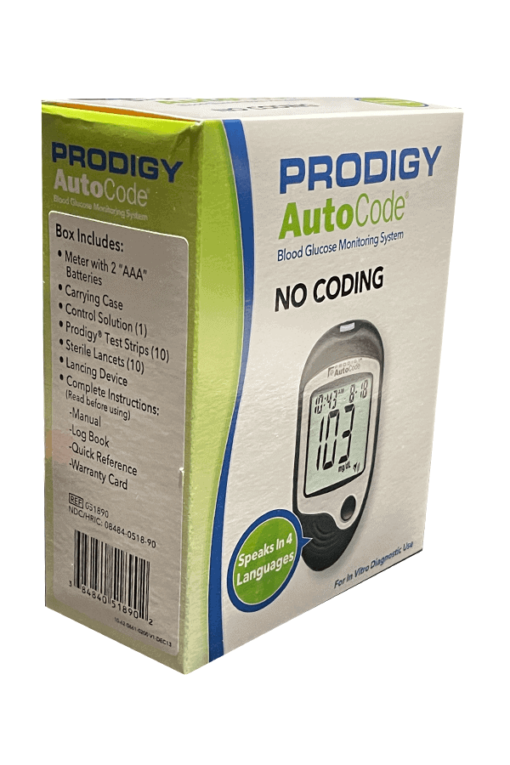 prodigy autocode glucsoe meter kit content