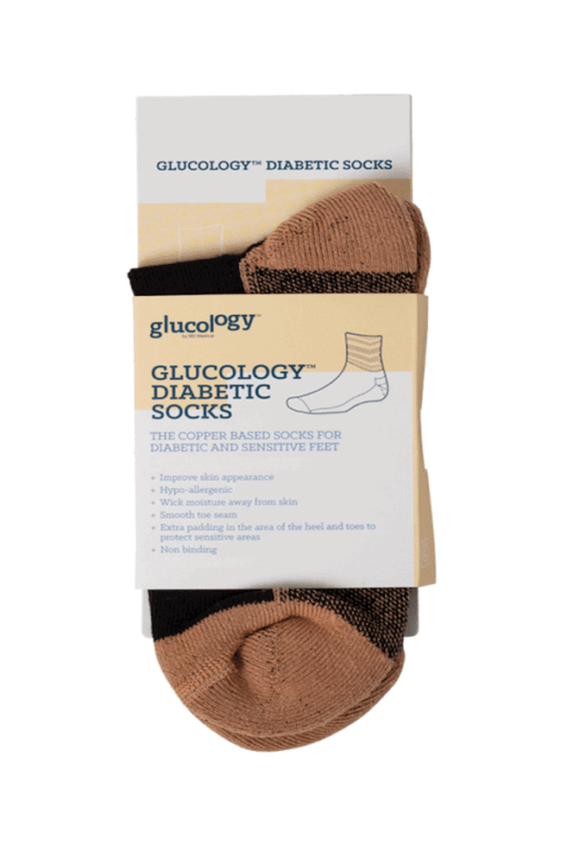 Glucology diabetic socks black pack single