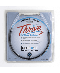 Thrive Jr glucose gel and medical id necklace