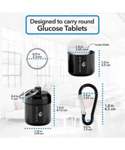 Glucose-tablet-container-portable-dimensions