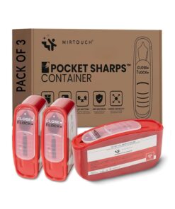 mirtouch pocket sharps container for pen needles, lancets and strips