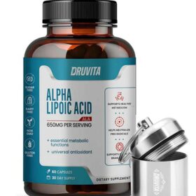 Druvita Alpha Lipoic Acid (ALA) Dietary Supplement 60 Capsules 650MG