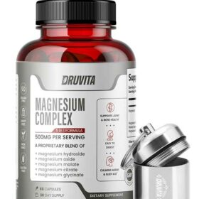 Druvita Magnesium Complex Dietary Supplement 60 Capsules 500MG 5 in 1 Formula