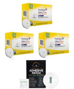 FreeStyle-Libre-2-PLUS-Sensor-3-Pack-45-DAY-WEAR-+-Free-MirTouch-Adhesive-Patch-12ct.