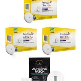 FreeStyle Libre 2 PLUS Sensor 3 Pack 45 DAY WEAR + Free MirTouch Adhesive Patch 12ct.