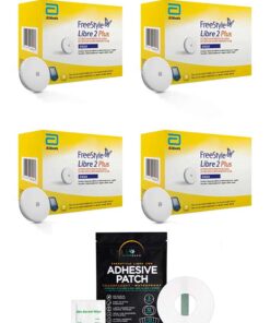 FreeStyle-Libre-2-PLUS-Sensor-4-Pack-60-DAY-WEAR-+-Free-MirTouch-Adhesive-Patch-12ct.